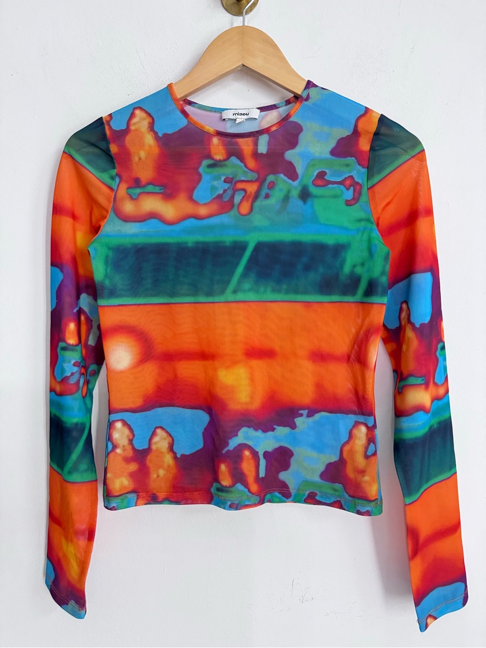 MIAOU Long Sleeve Mesh Tee S $129 - Picture 3 of 8
